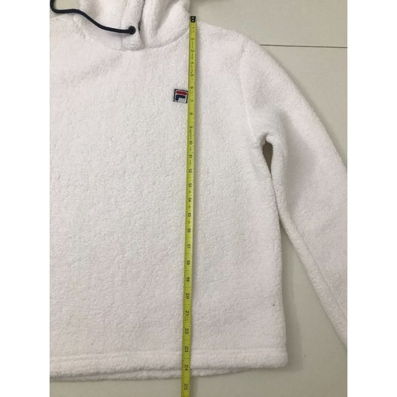 Vintage Fila Soft Warm Women’s S White Hoodie Sweatshirt *14 - Picture 3 of 4
